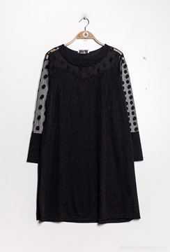 Picture of CURVY GIRL DRESS WITH CHIFFON POLKA DOT